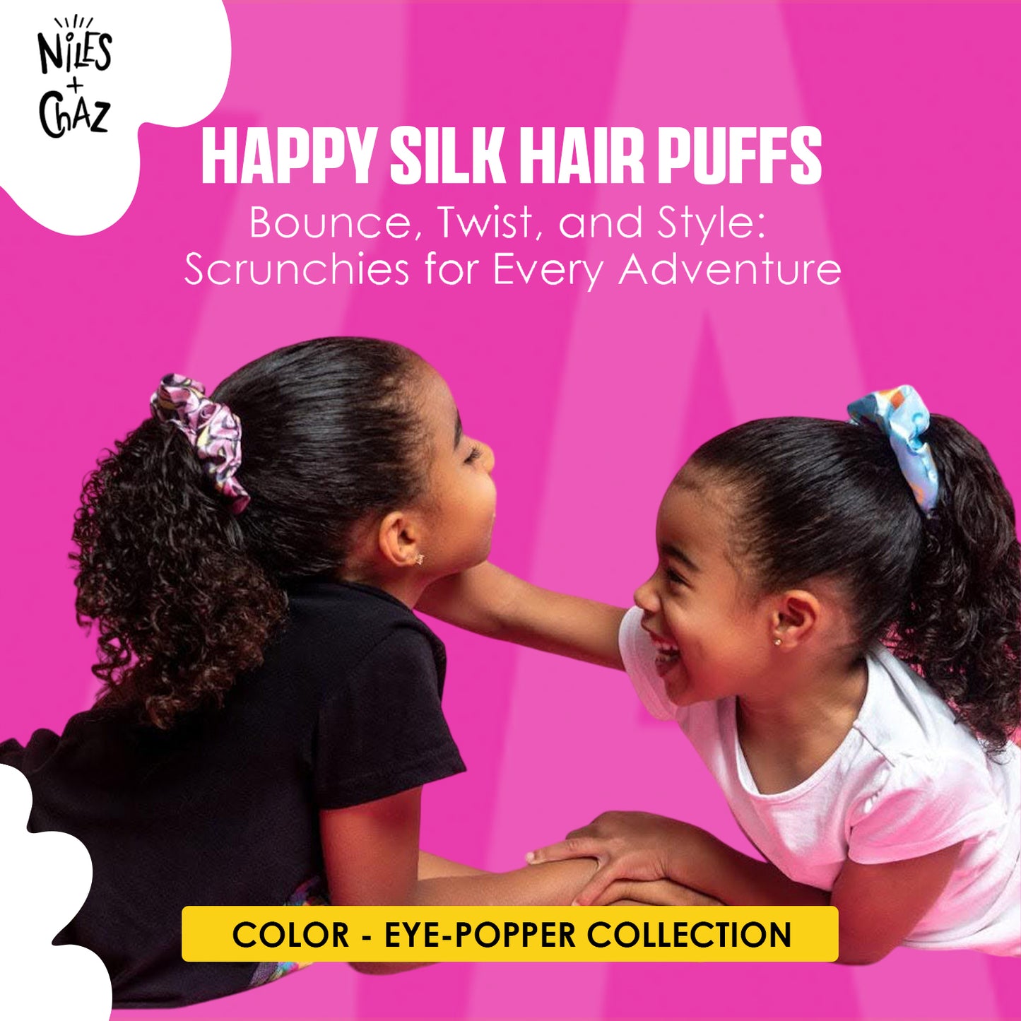 HAPPY HAIR PUFFS Silk Scrunchies (Set of 3)