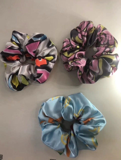 HAPPY HAIR PUFFS Silk Scrunchies (Set of 3)